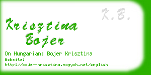 krisztina bojer business card